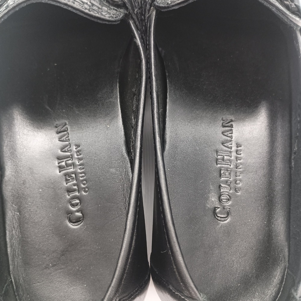Cole Haan Country Marcy Black Woven Leather Tassel Loafers Womens 8.5 B D11199 - Picture 9 of 13